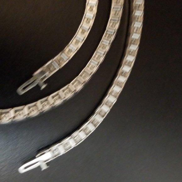 Art Deco Dorsons Sterling Paste Rhinestone Necklace Bracelet Set - Picture 5 of 6